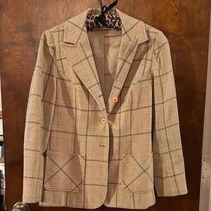 Vintage Pendleton Beige Plaid Women's Blazer
